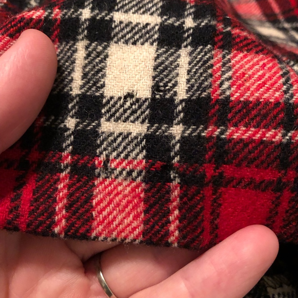Pendleton Vintage 1950s Turnabout Skirt Virgin Wool Red Plaid Pleated Size S - Picture 15 of 15
